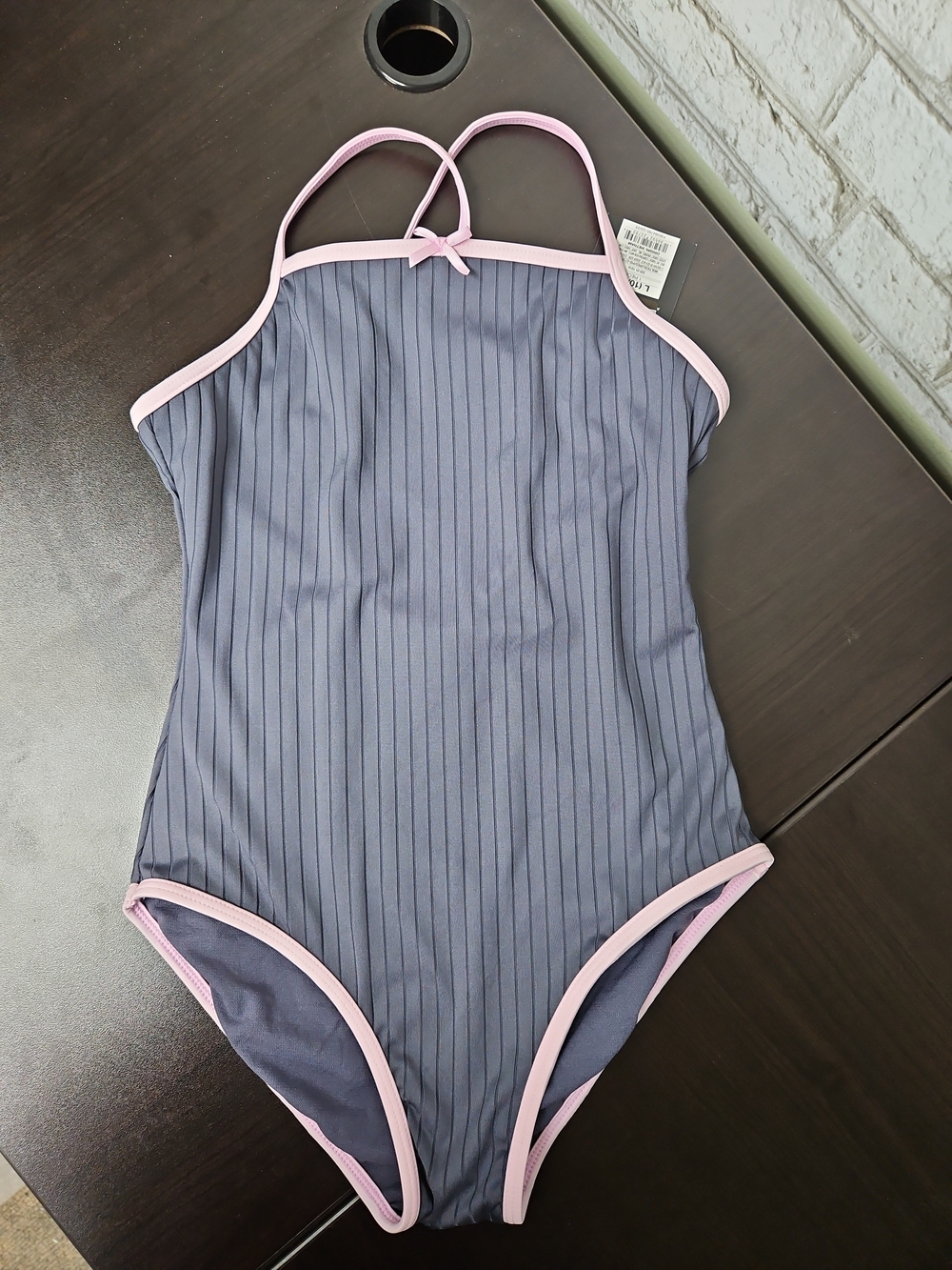 Girl's Art Class Swimsuit One Piece Gray And Pink Size L(10/12) NWT